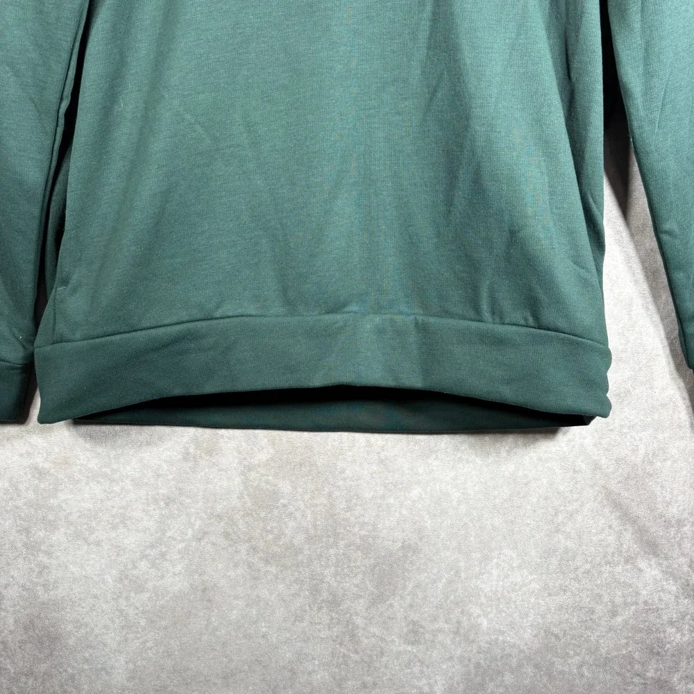 Adidas Hoodie Sweatshirt Men Large‎ Green Pullover Fleece Zipper Pocket Athletic